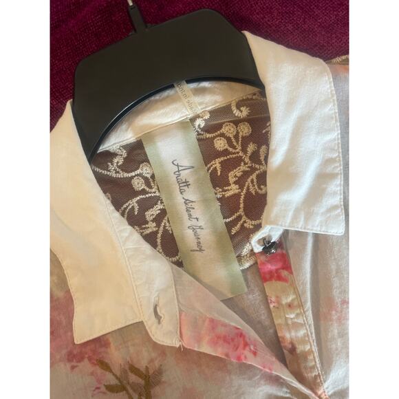 ARATTA Silent Journey Thought of You Shirt Floral FEMININE Top Blouse S Small - Picture 4 of 9